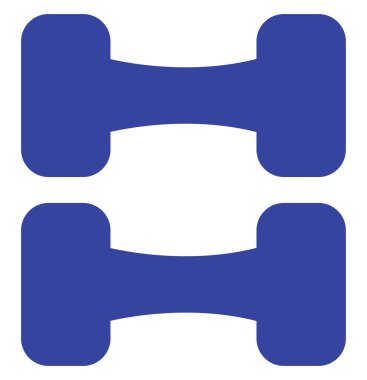 Beyaz arkaplanda mavi halterler, illüstrasyon, vektör..