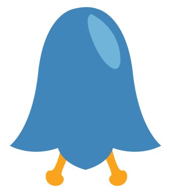 Mavi çan çiçeği, illüstrasyon, vektör, beyaz arkaplanda.