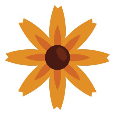 Sarı çiçek, illüstrasyon, vektör, beyaz arkaplanda.