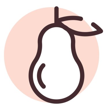 Beyaz arka planda bir armut, illüstrasyon, vektör..