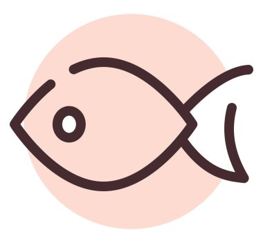 Kızarmış balık, illüstrasyon, vektör, beyaz arka planda..