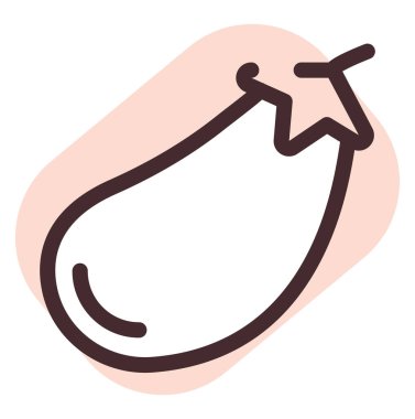 Beyaz arka planda bir patlıcan, illüstrasyon, vektör..