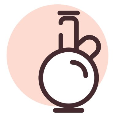 Beyaz arka planda bir şişe yağ, illüstrasyon, vektör..