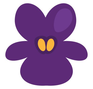 Beyaz arkaplanda mor viyola, illüstrasyon, vektör..