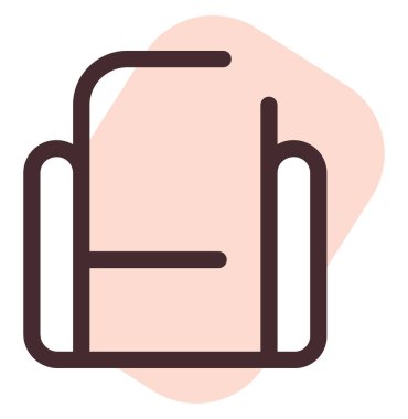 Beyaz arka planda pembe koltuk, illüstrasyon, vektör..