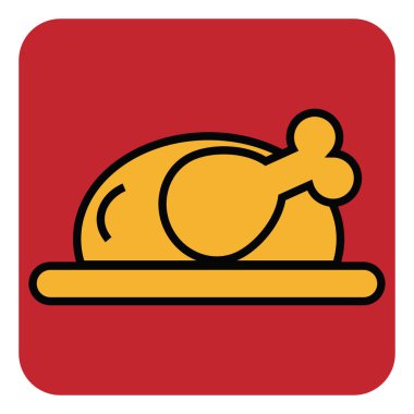 Kızarmış tavuk, illüstrasyon, vektör, beyaz arka planda..