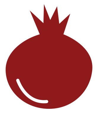 Beyaz zemin üzerinde kırmızı nar, illüstrasyon, vektör.