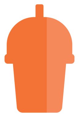 Plastik bardakta meyve suyu, illüstrasyon, vektör, beyaz arka planda.