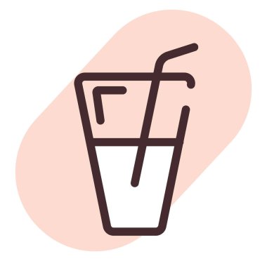 Beyaz zemin üzerinde soğuk bir bardak su, illüstrasyon, vektör..