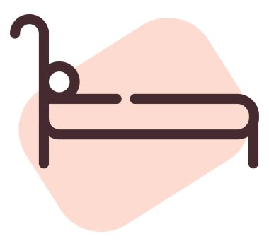 Pembe tek yatak, illüstrasyon, vektör, beyaz arka plan.