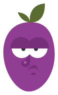 Sıkılmış erik, illüstrasyon, vektör, beyaz arkaplan.