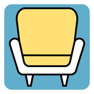 Sarı sandalye, illüstrasyon, vektör, beyaz arka plan.