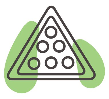 Beyaz arkaplanda bilardo topları, illüstrasyon, vektör.