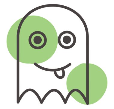 Beyaz arkaplanda bilgisayar oyunu karakteri, illüstrasyon, vektör.