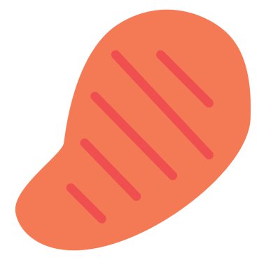 Beyaz arka planda taze et kazığı, illüstrasyon, vektör..