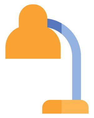 Sarı çalışma lambası, illüstrasyon, vektör, beyaz arka plan.