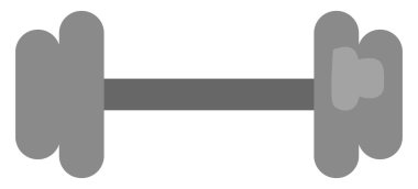 Beyaz arka planda gri halter, illüstrasyon, vektör..