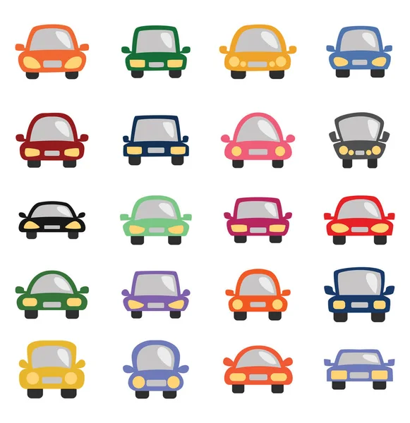 Diferentes Tipos Coches Ilustración Vector Sobre Fondo Blanco — Vector de stock