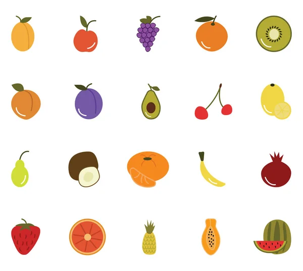 Fruits Frais Sucrés Illustration Vecteur Sur Fond Blanc — Image vectorielle