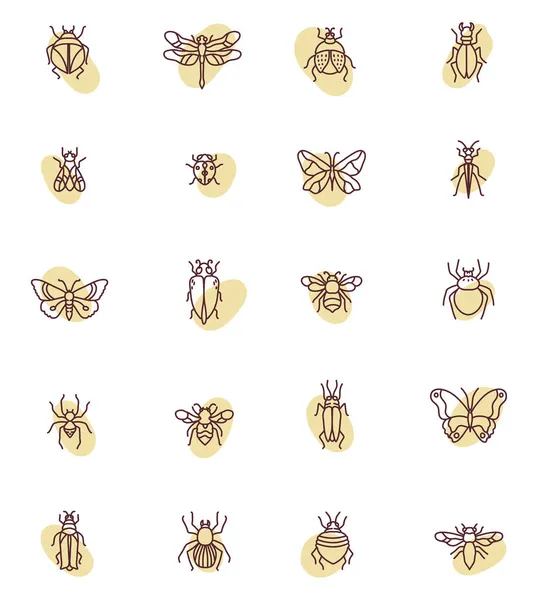 Tipi Bug Illustrazione Vettore Sfondo Bianco — Vettoriale Stock