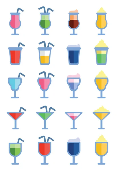 Alcoholische Gezonde Dranken Illustratie Vector Een Witte Achtergrond — Stockvector