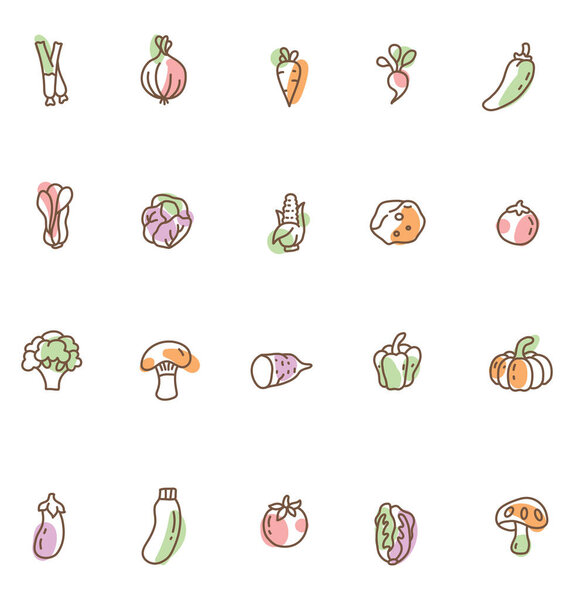 Fresh vegetables, illustration, vector, on a white background.