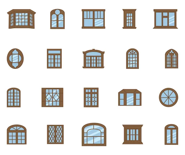 Πακέτο Εικονιδίων Των Windows Εικονογράφηση Διάνυσμα Λευκό Φόντο — Διανυσματικό Αρχείο