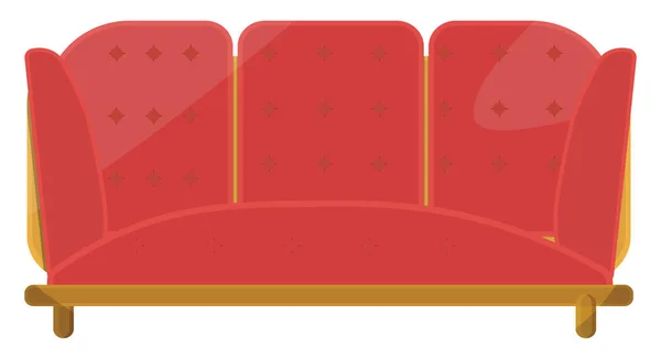Röd Soffa Illustration Vektor Vit Bakgrund — Stock vektor