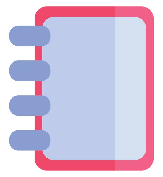 Cuaderno Bocetos Blanco Rosa Ilustración Vector Sobre Fondo Blanco — Vector de stock