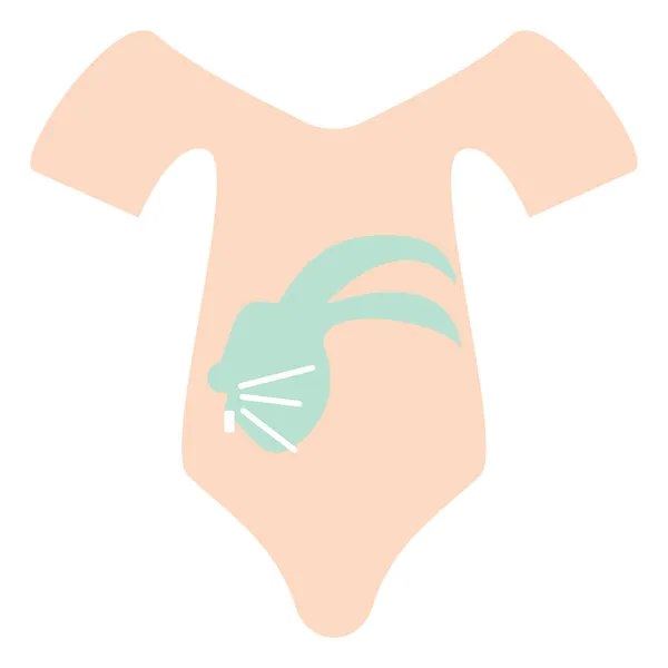 Rosa Baby Kostym Med Kanin Illustration Vektor Vit Bakgrund — Stock vektor