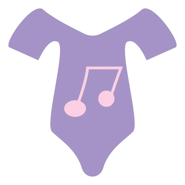 Fato Bebê Roxo Com Nota Música Ilustração Vetor Fundo Branco —  Vetores de Stock