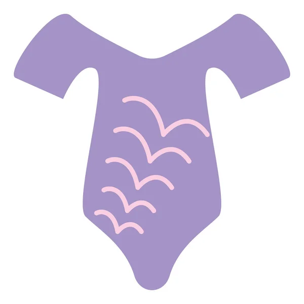 紫色婴儿套装 带有粉红色条纹 白色背景 — 图库矢量图片