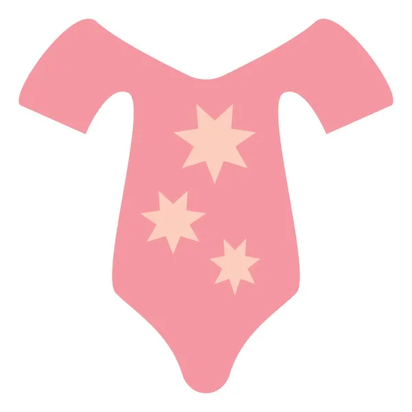 Rosa Baby Kostym Med Stjärnor Illustration Vektor Vit Bakgrund — Stock vektor