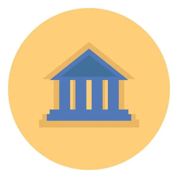 Синее Здание Банка Иллюстрация Вектор Белом Фоне — стоковый вектор