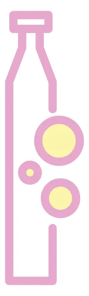 Hohe Rosa Flasche Illustration Vektor Auf Weißem Hintergrund — Stockvektor