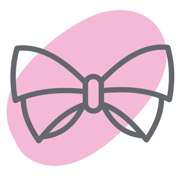 小さなピンクの弓のネクタイ イラスト ベクトル 白い背景 — ストックベクタ