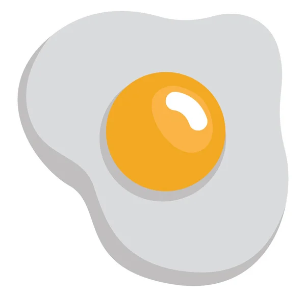 Uovo Fritto Illustrazione Vettore Sfondo Bianco — Vettoriale Stock