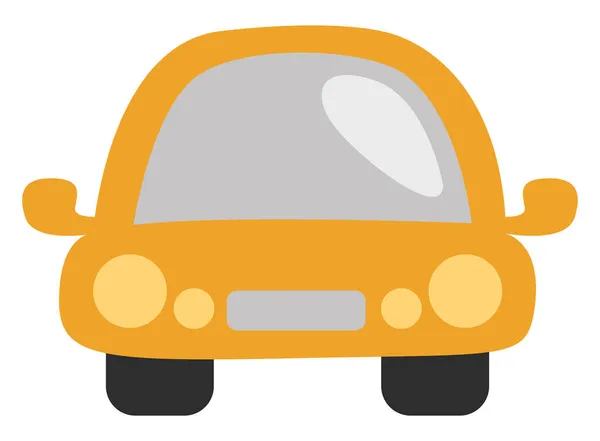 Petite Voiture Jaune Illustration Vecteur Sur Fond Blanc — Image vectorielle