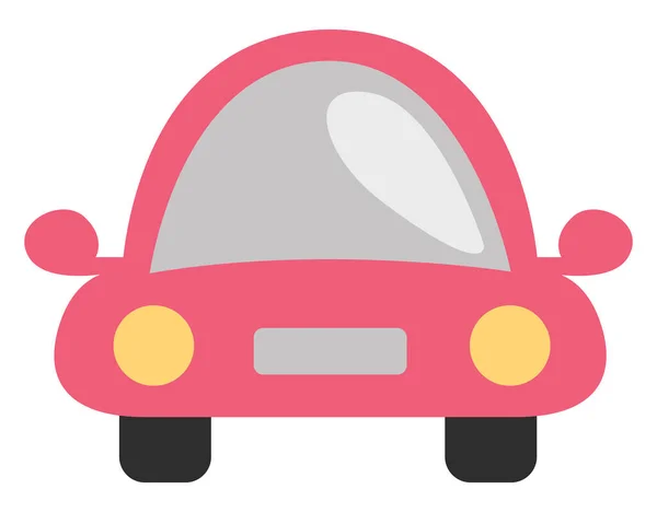Girly Roze Auto Illustratie Vector Een Witte Achtergrond — Stockvector