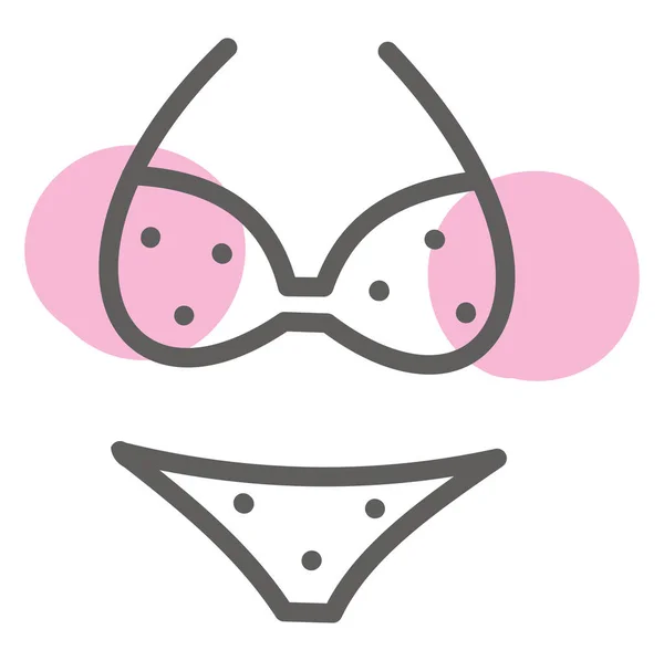 Pink Bikini Illustration Vector White Background — Stock Vector