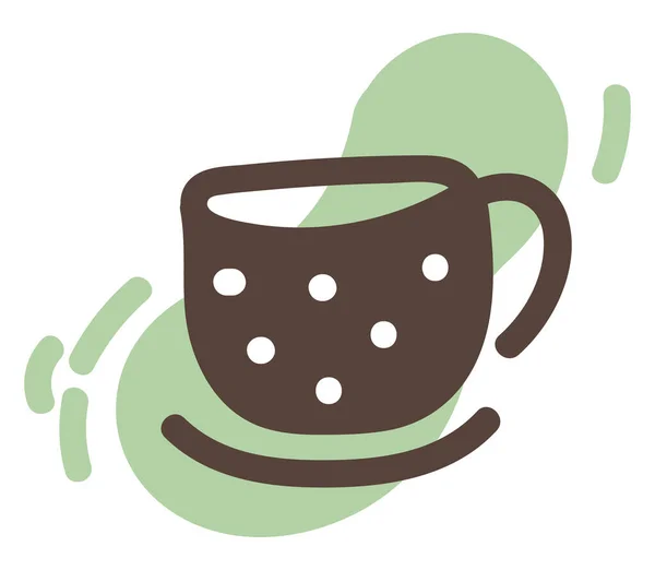 Cute Little Brown Cup Ilustracja Wektor Białym Tle — Wektor stockowy