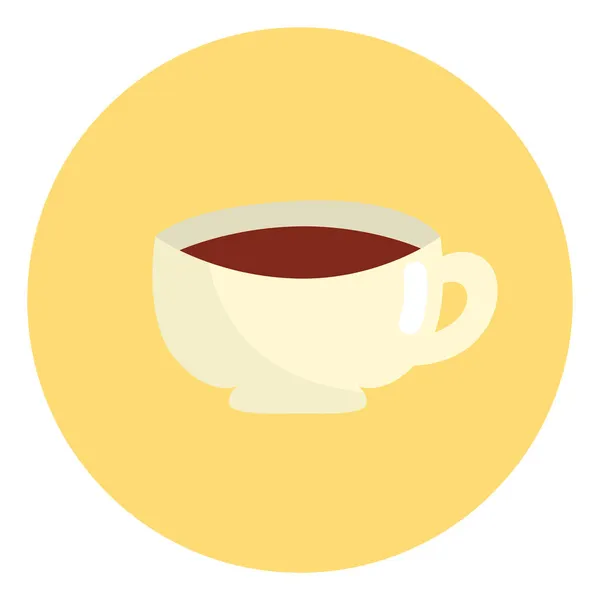 Café Taza Amarilla Ilustración Vector Sobre Fondo Blanco — Vector de stock