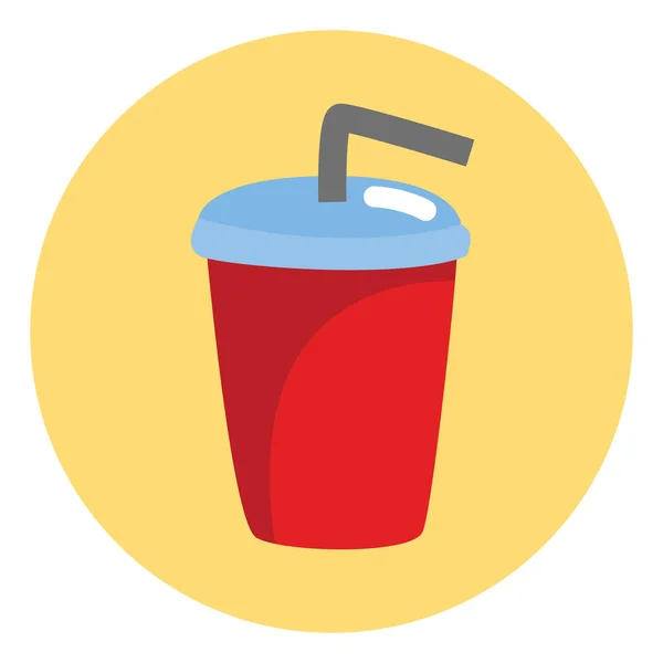 红色塑料杯中的汁 白色背景 — 图库矢量图片