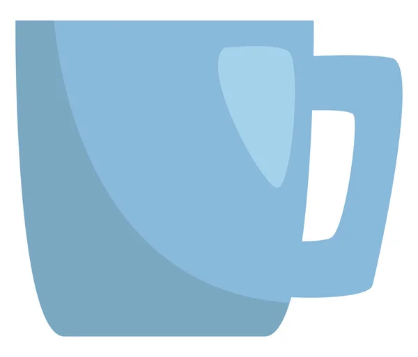 Taza Azul Claro Grande Ilustración Vector Sobre Fondo Blanco — Archivo Imágenes Vectoriales