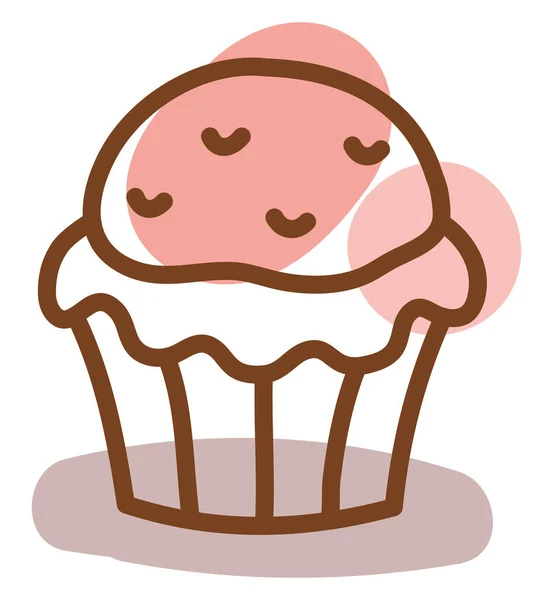 Ice Cream Cupcake Illustration Vector White Background — Stock Vector