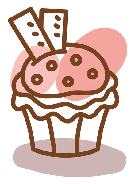 Cupcake Mit Belag Illustration Vektor Auf Weißem Hintergrund — Stockvektor