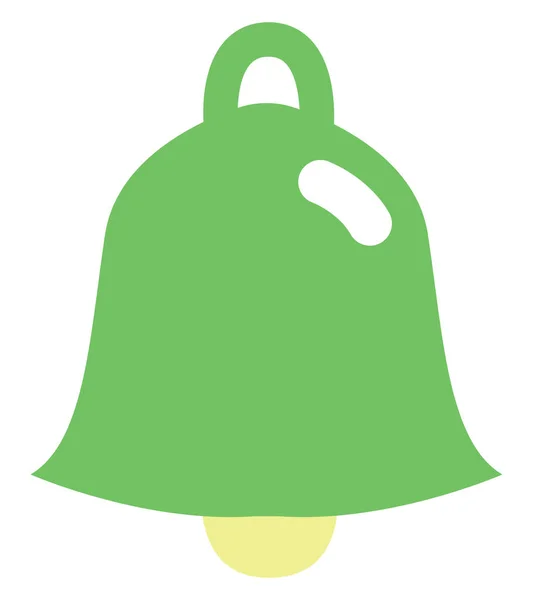 Zelený Oznamovací Zvonek Ilustrace Vektor Bílém Pozadí — Stockový vektor