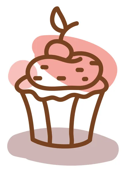 Desszert Muffin Illusztráció Vektor Fehér Alapon — Stock Vector