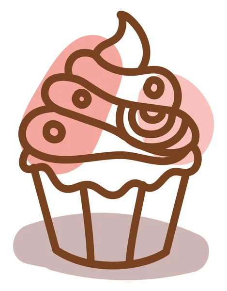Choklad Cupcake Illustration Vektor Vit Bakgrund — Stock vektor