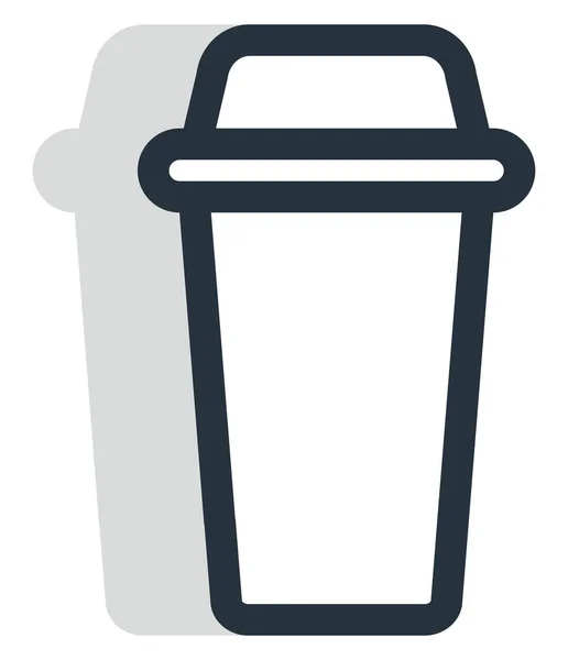 Tazza Caffè Plastica Bianca Illustrazione Vettore Sfondo Bianco — Vettoriale Stock